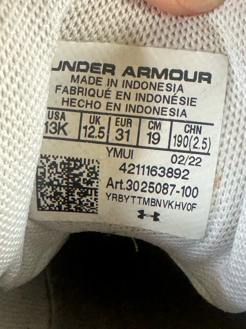 Under Armour White Kids' Cleats - Mesh Athletic Sneakers - Picture 4 of 4